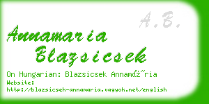 annamaria blazsicsek business card